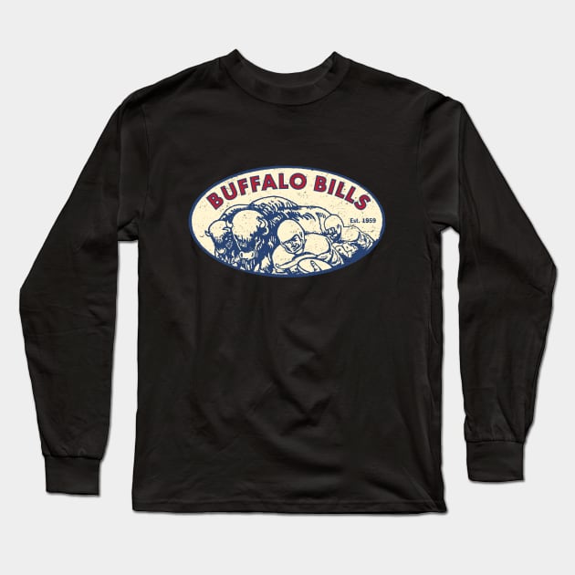 Vintage Buffalo Bills 1 by Buck Tee Originals Long Sleeve T-Shirt by Buck Tee